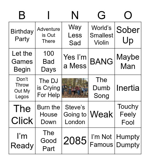 AJR Bingo Card