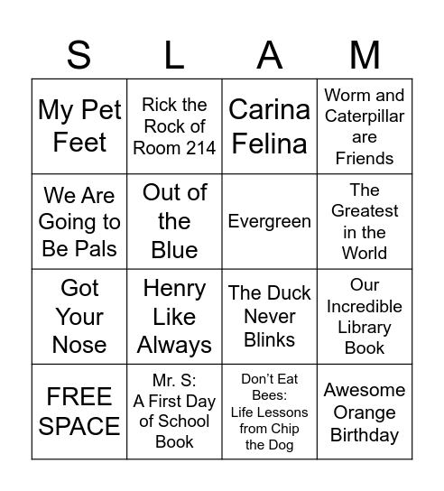 SSYRA Book Bingo 20240-2025 Bingo Card