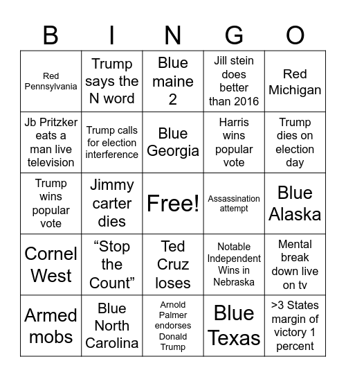 Fall of Democracy Bingo 2024 Bingo Card