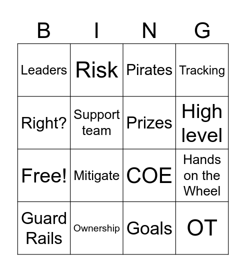 Town Hall Bingo Card
