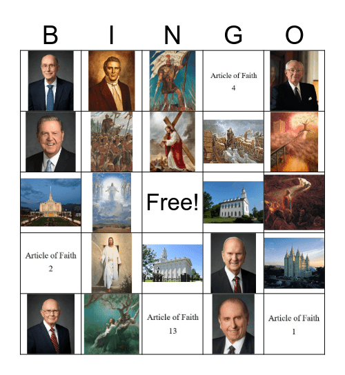 Spiritual Bingo Card