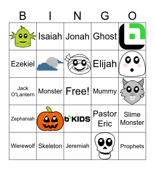 Monster Prophets Bingo Card