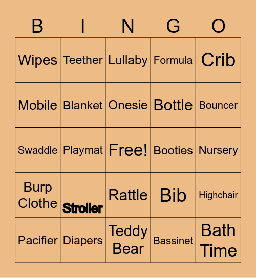 Baby Shower Bingo Card