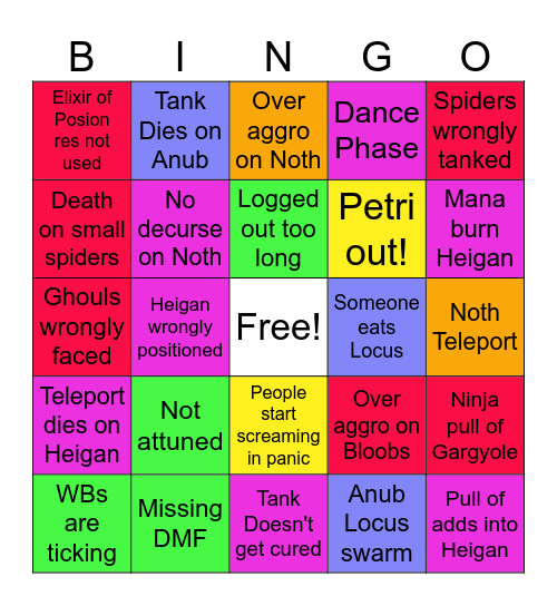 Naxx Bingo Card