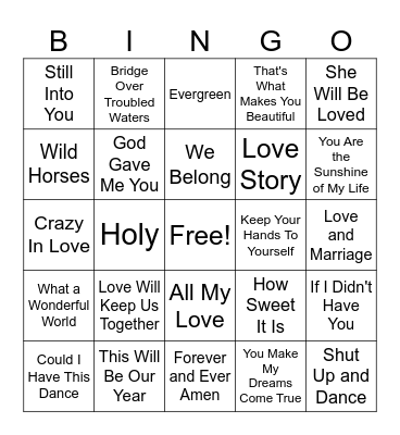 Bridget's Shower #2 Bingo Card