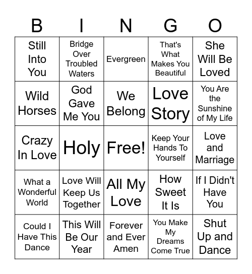 Bridget's Shower #2 Bingo Card