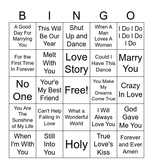 Bridget's Shower #2 Bingo Card