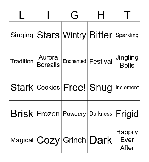 Northern Bingo Card