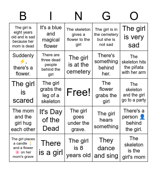 Día de Muertos Bingo Card