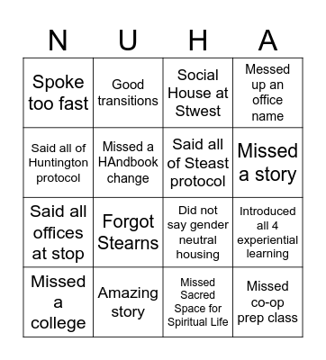 HDM Bingo Card