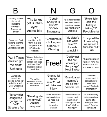 Thanksgiving Chaos!! Bingo Card