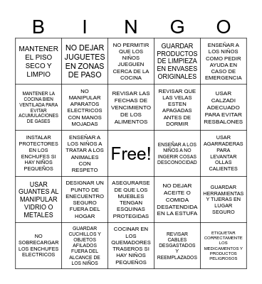 EL BINGO DE LA SEGURIDAD Bingo Card