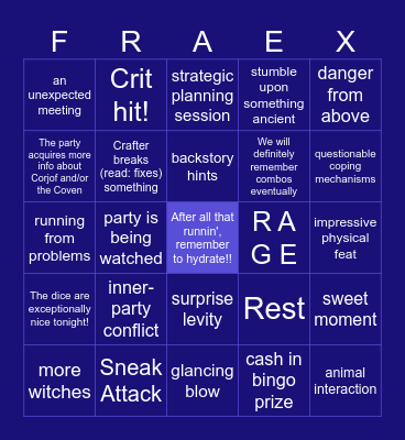 Pike Port's Darkest Hour Bingo Card