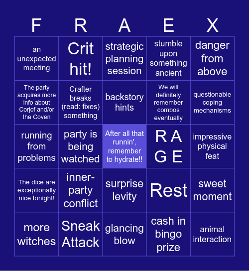 Pike Port's Darkest Hour Bingo Card