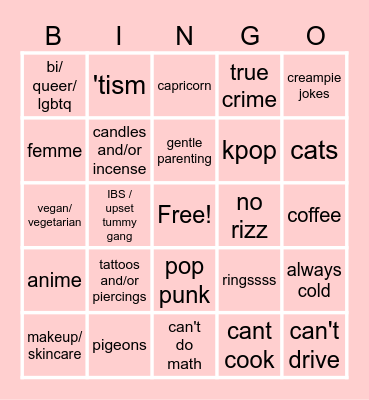 2024 Lee Bingo Card