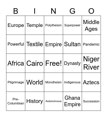 WH - Chapter 6 Bingo Card