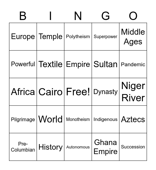 WH - Chapter 6 Bingo Card