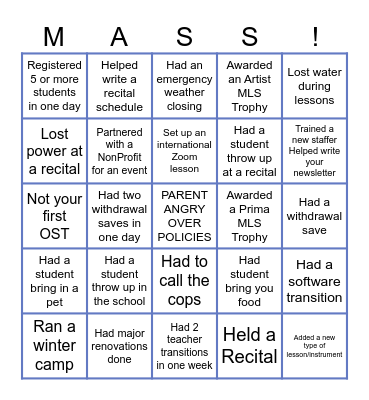 OST 2024 BINGO Card