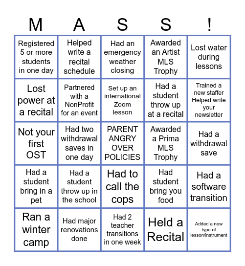 OST 2024 BINGO Card