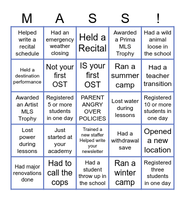 OST 2024 BINGO Card