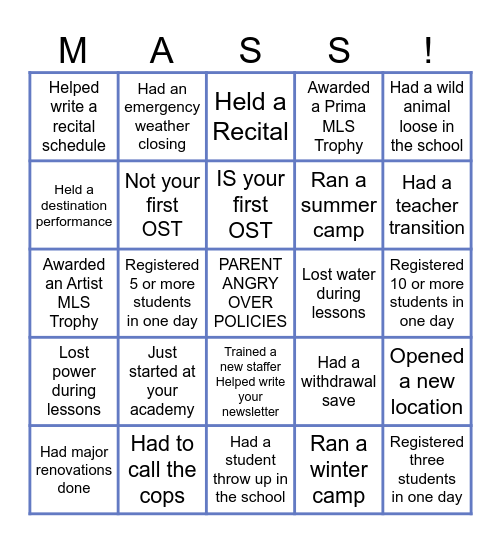 OST 2024 BINGO Card