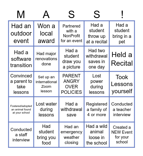 OST 2024 BINGO Card