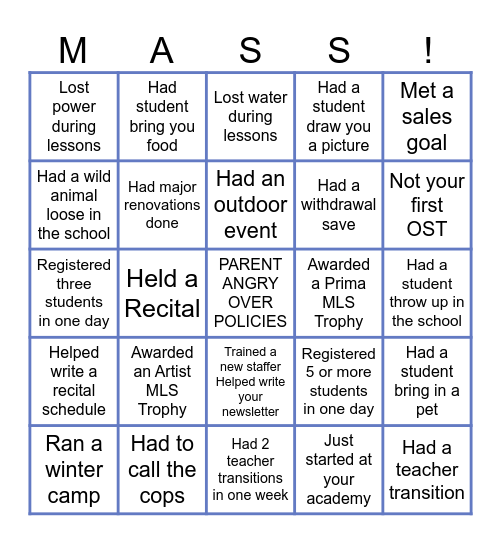 OST 2024 BINGO Card