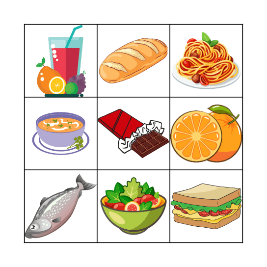 FOOD BINGO! Bingo Card