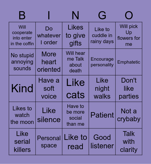Aesop's type Bingo Card