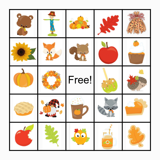 Autumn Bingo Card