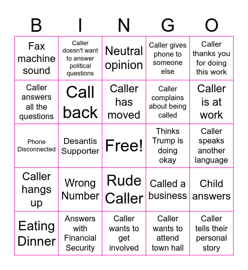 2024 SER Ed Justice Phone Bank Bingo Card