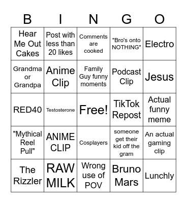 GRAM BINGO Card