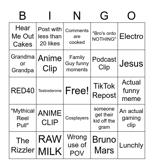 GRAM BINGO Card