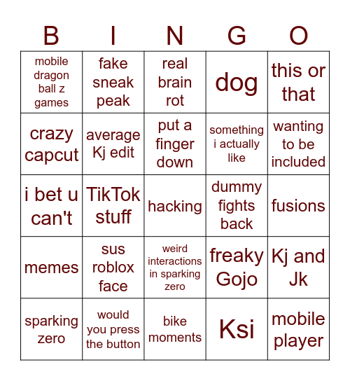 everyday shorts bingo Card