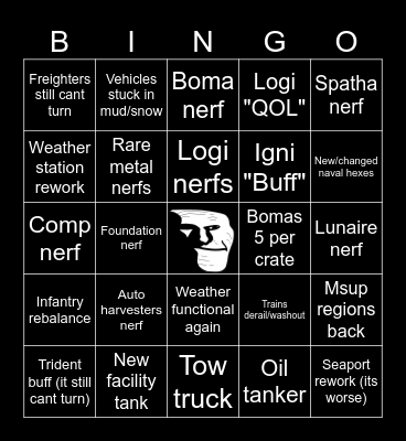 Despair Bingo Card