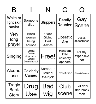 Ty Perry Bingo Card