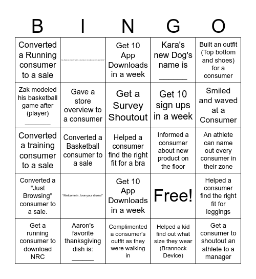 S.O.L.E Bingo Card