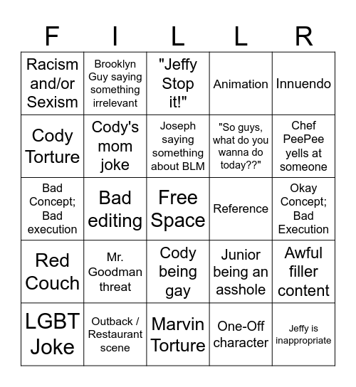 sml video bingo Card