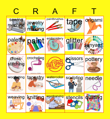 Arts & Crafts Bingo Card