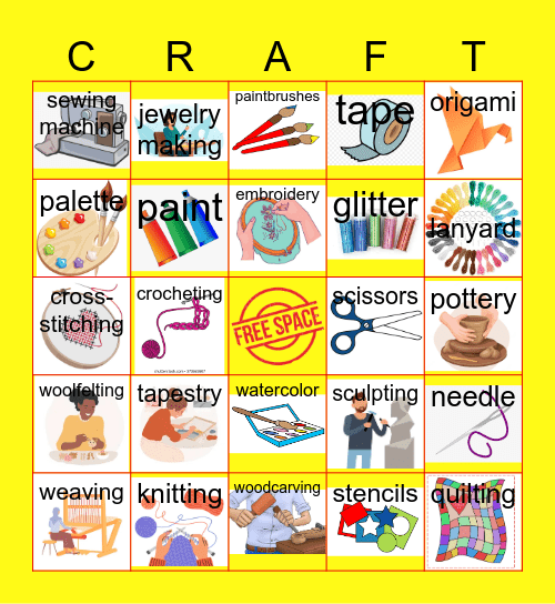 Arts & Crafts Bingo Card