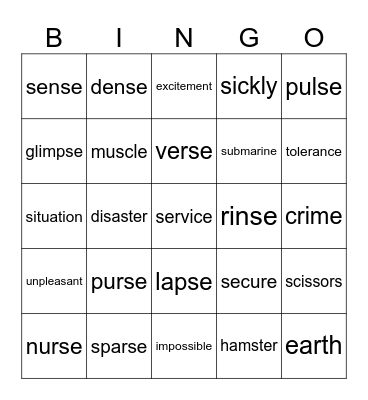 Green Bingo Card