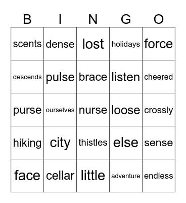 Blue Bingo Card