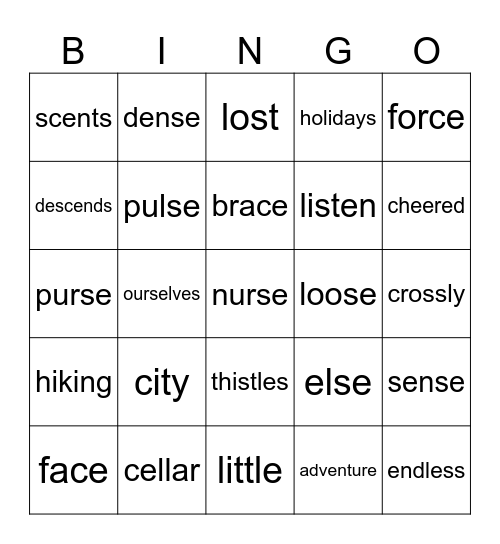 Blue Bingo Card