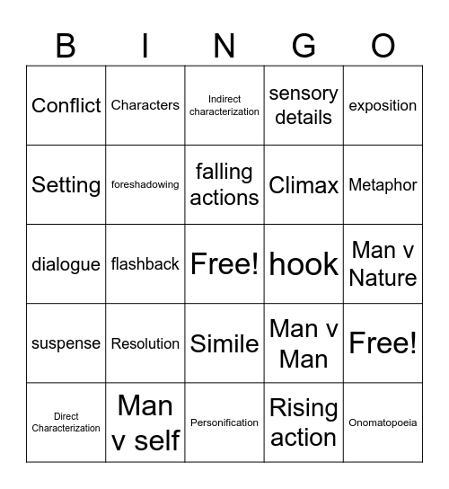 ELA Bingo Card