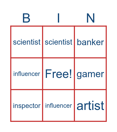 Jobs Bingo Card