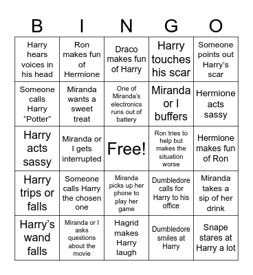 HARRY POTTER 1 Bingo Card