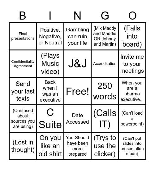 phrma strat bingo Card