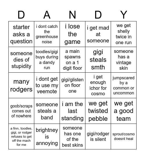 DWB Bingo Card