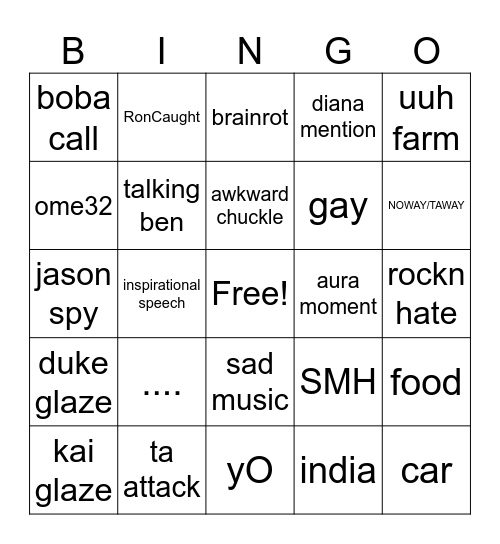 StableRonaldo Bingo Card