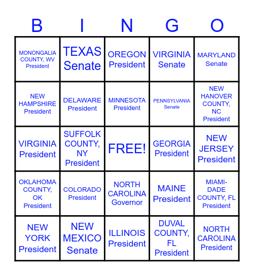 2024 ELECTION: WHEN DEMS WIN... Bingo Card